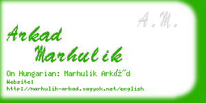 arkad marhulik business card